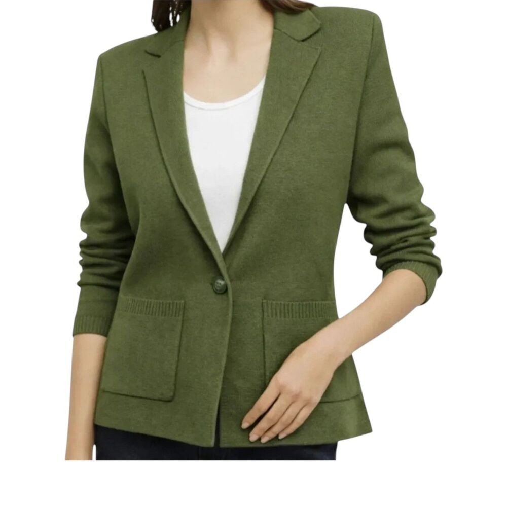 L’Agence Lacey Green Knit Blazer Size Large One Button